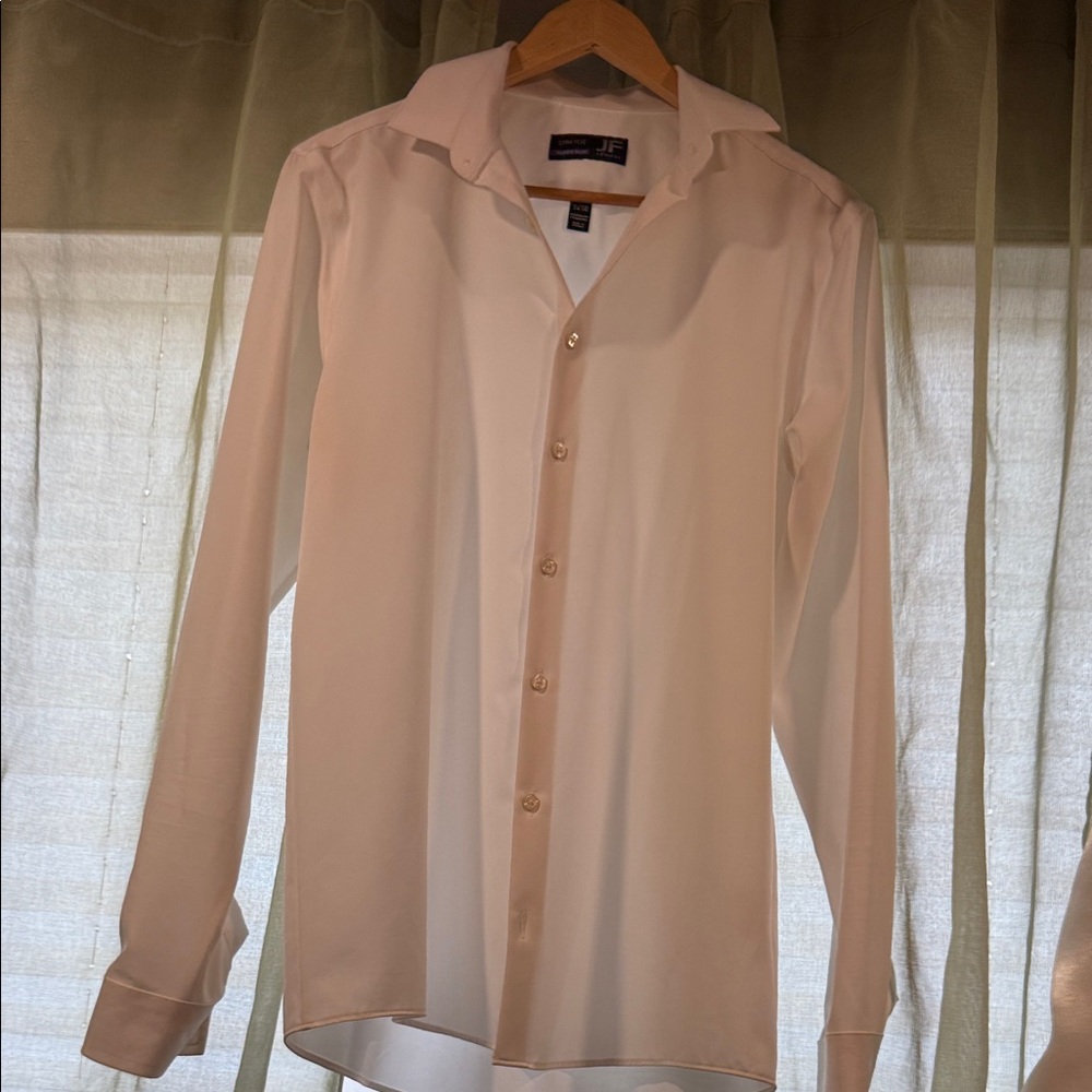 jf j.ferrar Women's White Button-Down Dress Shirt